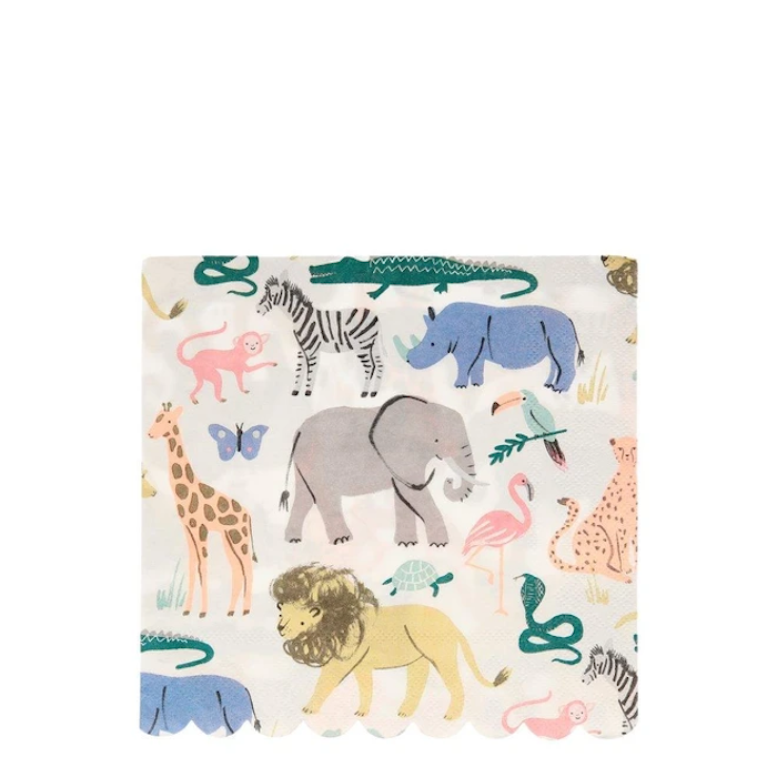 Safari Animal Print Large Paper Napkins By Meri Meri